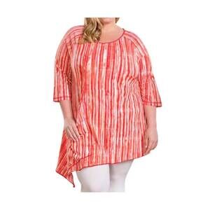 NEW ON THE PLUS SIDE mari tunic - plus in red stripe